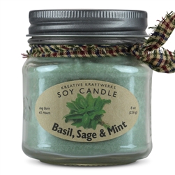 Soy Candle - Basil, Sage & Mint